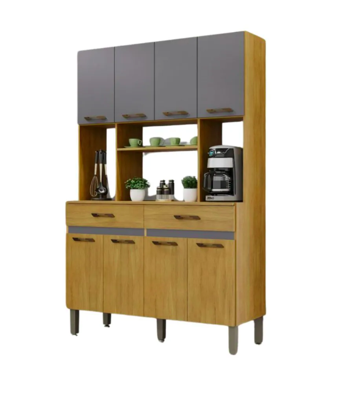Kit Cozinha Rubi - Cinamomo/Cinza