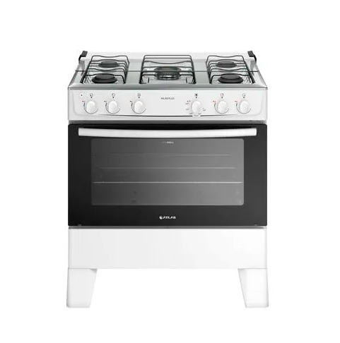 Fogão 5 Bocas com Mesa Inox Milão Plus - Branco
