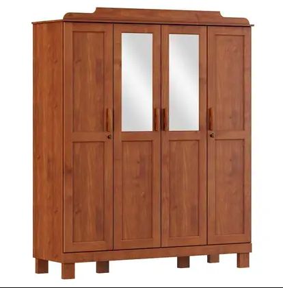Guarda Roupa 4 Portas Com Espelho