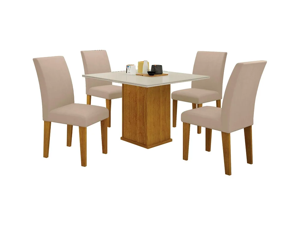 Mesa Napoli 90x90 com 4 Cadeiras
