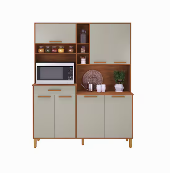 Cozinha Compacta Indekes Braga com 7 Portas e 1 Gaveta - Off White